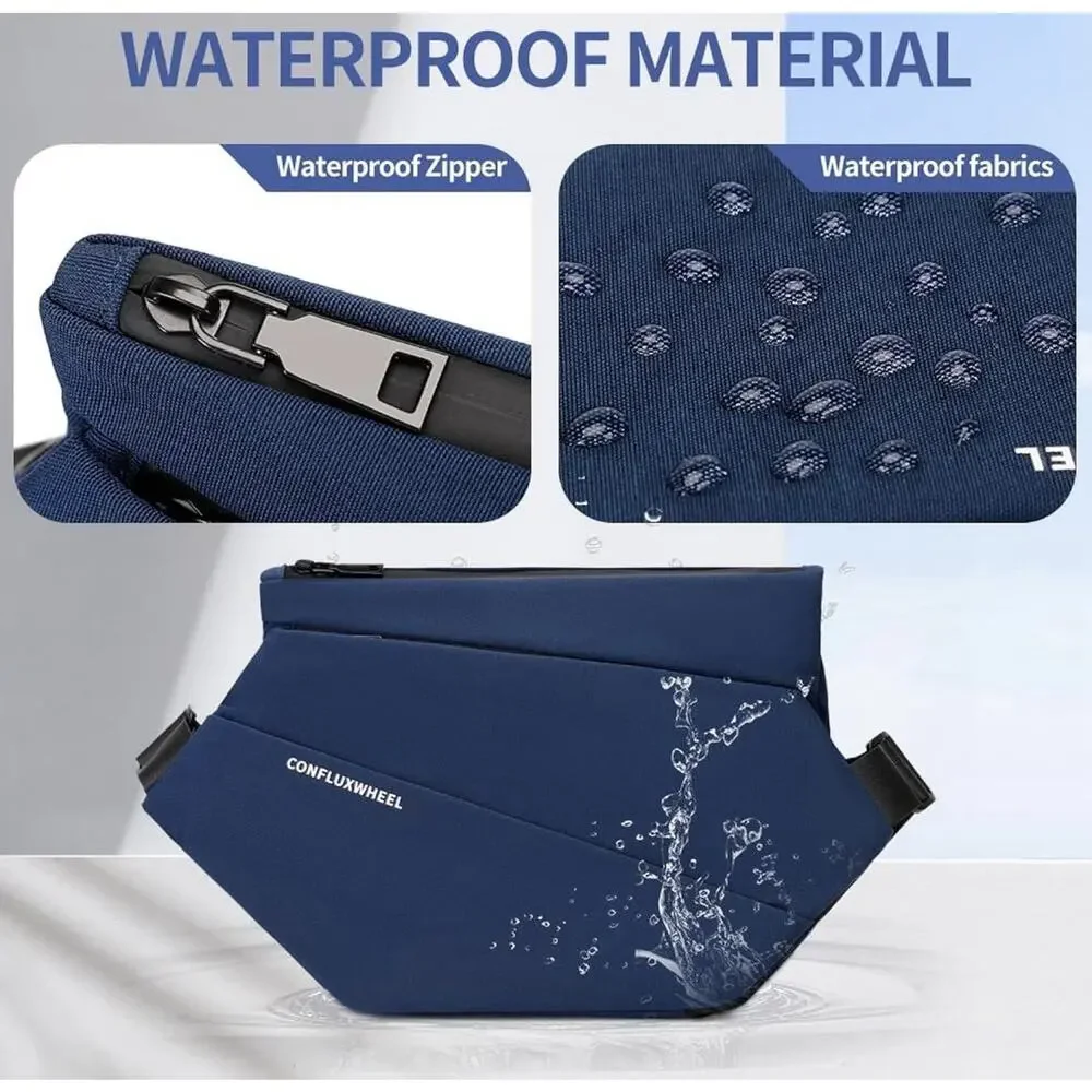 New Nylon Navy Crossbody Bag for Men/Women, Waterproof Sling‎ Bag Cycling Hiking